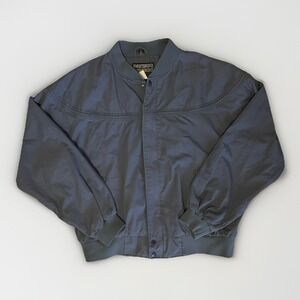 Vintage Knightsbridge Jacket Mens Large Blue Full Zip Bi Swing Bomber Casual